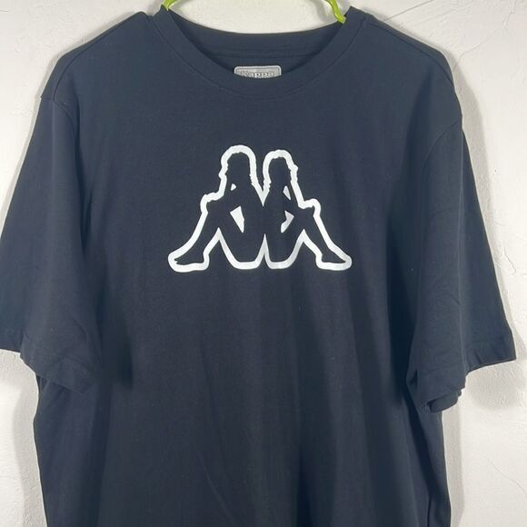 🔥🔥 KAPPA Graphic T-Shirt Short Sleeve Black Streetwear Logo Size XL - PERFECT - Picture 2 of 6